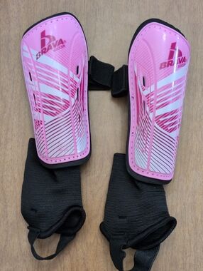 Brava Pink Youth Soccer Shin Guards with Ankle Sleeves